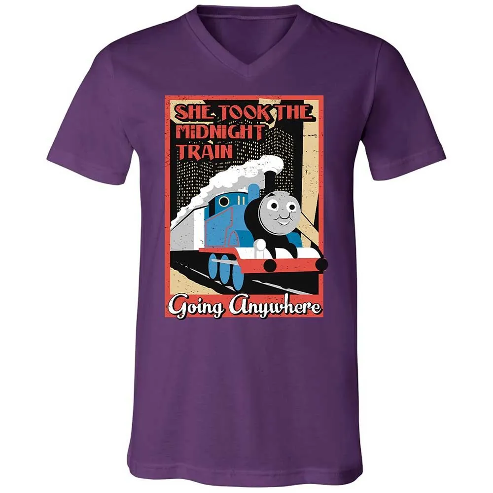 Unisex V-Neck T-Shirt - 4FNZSVWU - Team Purple - 10