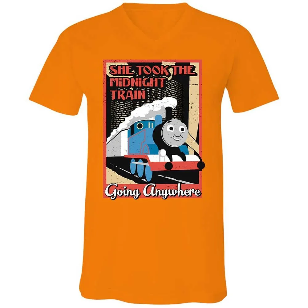 Unisex V-Neck T-Shirt - 4FNZSVWU - Orange - 12