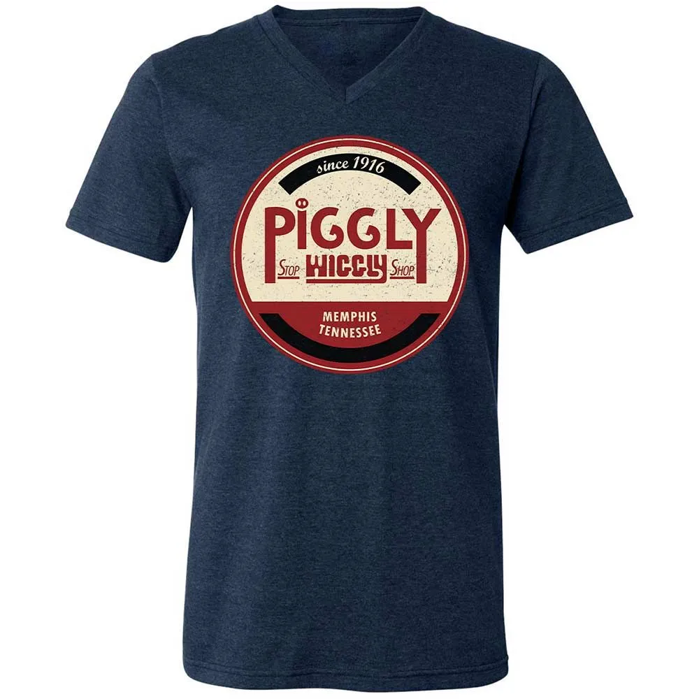 Unisex V-Neck T-Shirt - D22QG6GA - Heather Navy - 3
