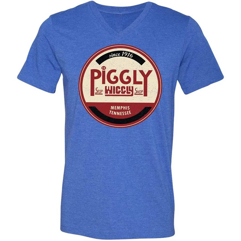 Unisex V-Neck T-Shirt - D22QG6GA - Heather True Royal - 5