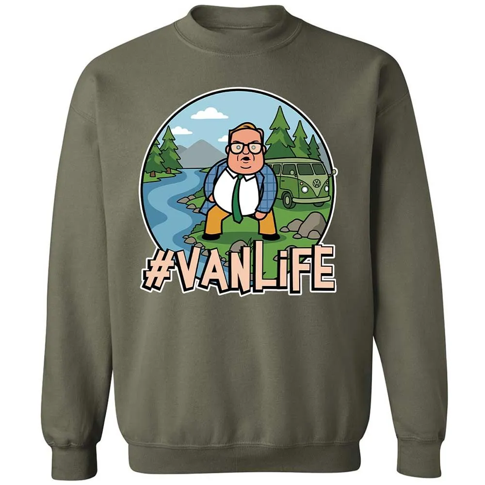 Vanlife living in a van down by the river - Military Green - 9