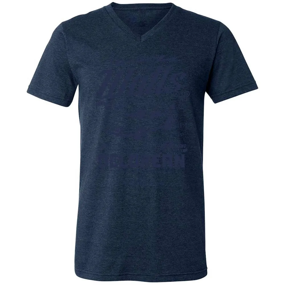 Unisex V-Neck T-Shirt - HMXFGLLE - Heather Navy - 13