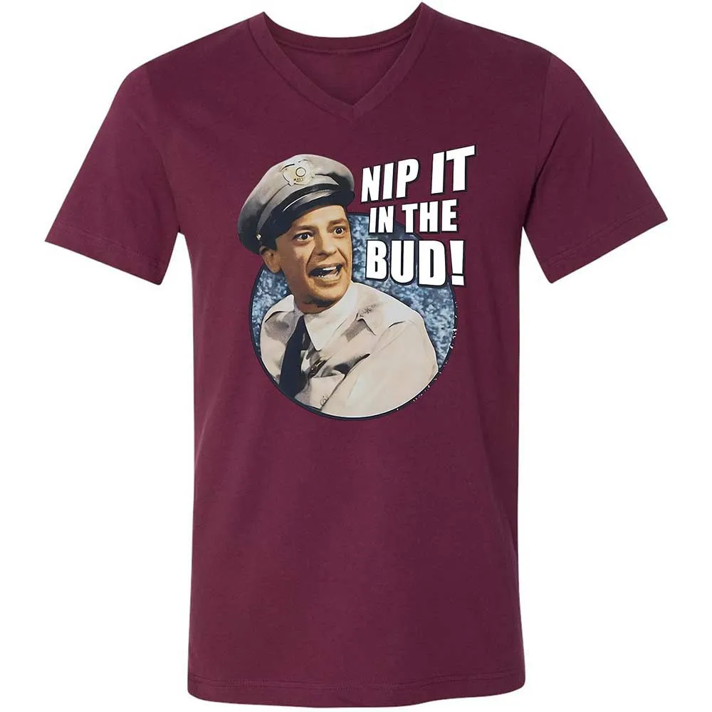 Unisex V-Neck T-Shirt - BSDMNSVM - Maroon - 14