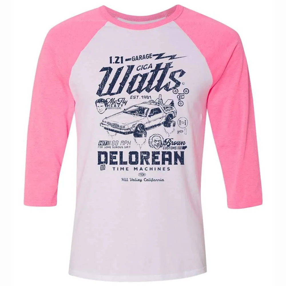 Unisex 3/4 Baseball Tee - ZZHL6CL8 - White/Neon Pink - 12