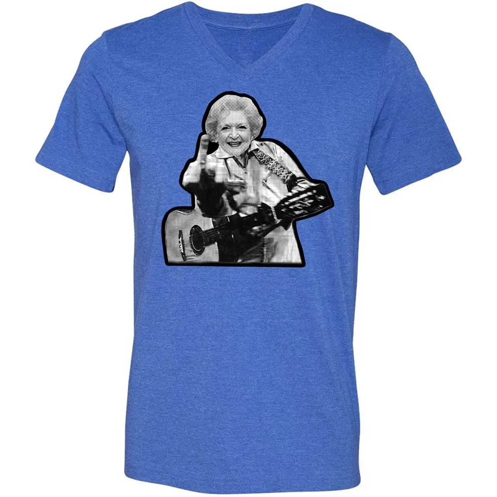 Unisex V-Neck T-Shirt - 8RN69VXF - Heather True Royal - 4