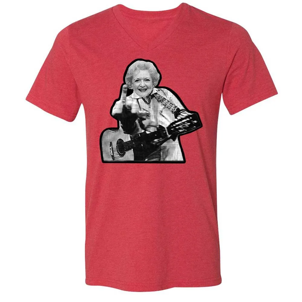 Unisex V-Neck T-Shirt - 8RN69VXF - Heather Red - 6