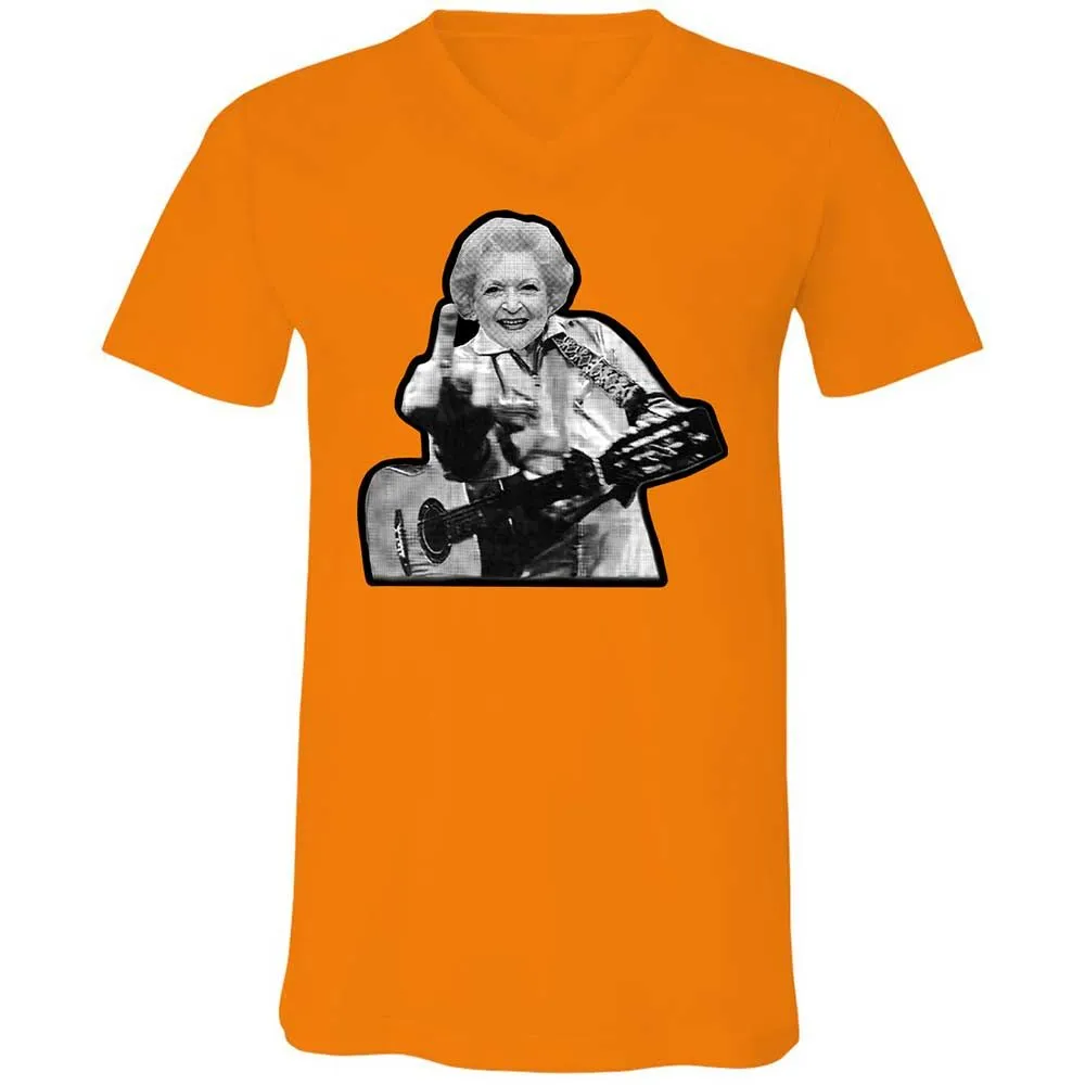 Unisex V-Neck T-Shirt - 8RN69VXF - Orange - 7