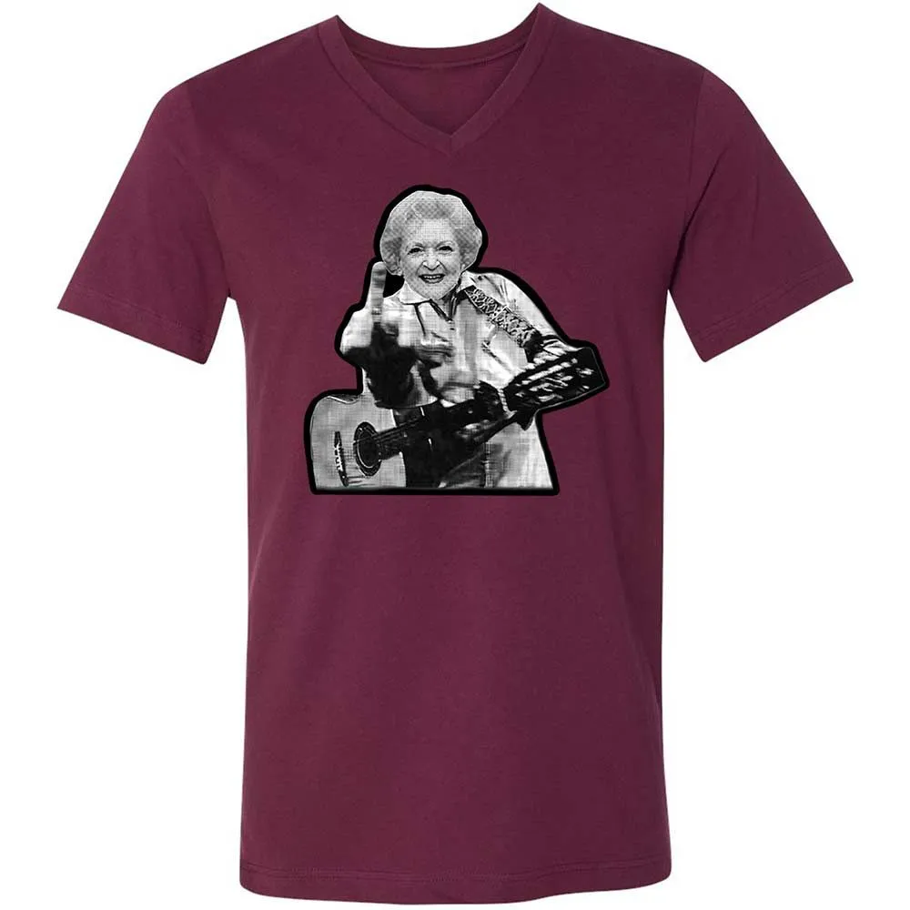 Unisex V-Neck T-Shirt - 8RN69VXF - Maroon - 14