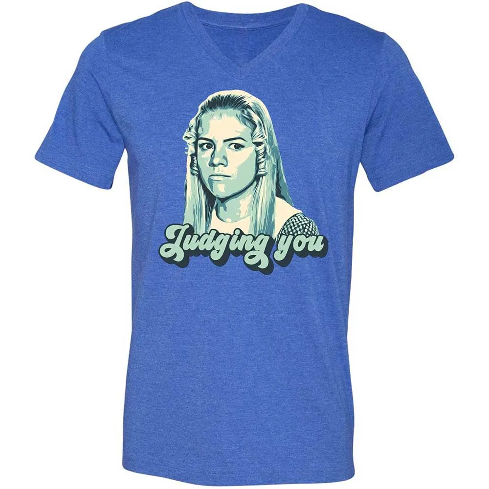 Unisex V-Neck T-Shirt - AMK3EHDQ - Heather True Royal - 4