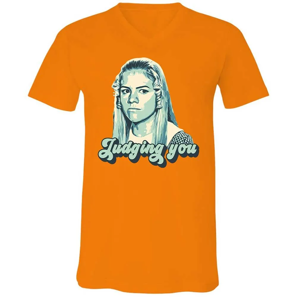Unisex V-Neck T-Shirt - AMK3EHDQ - Orange - 7