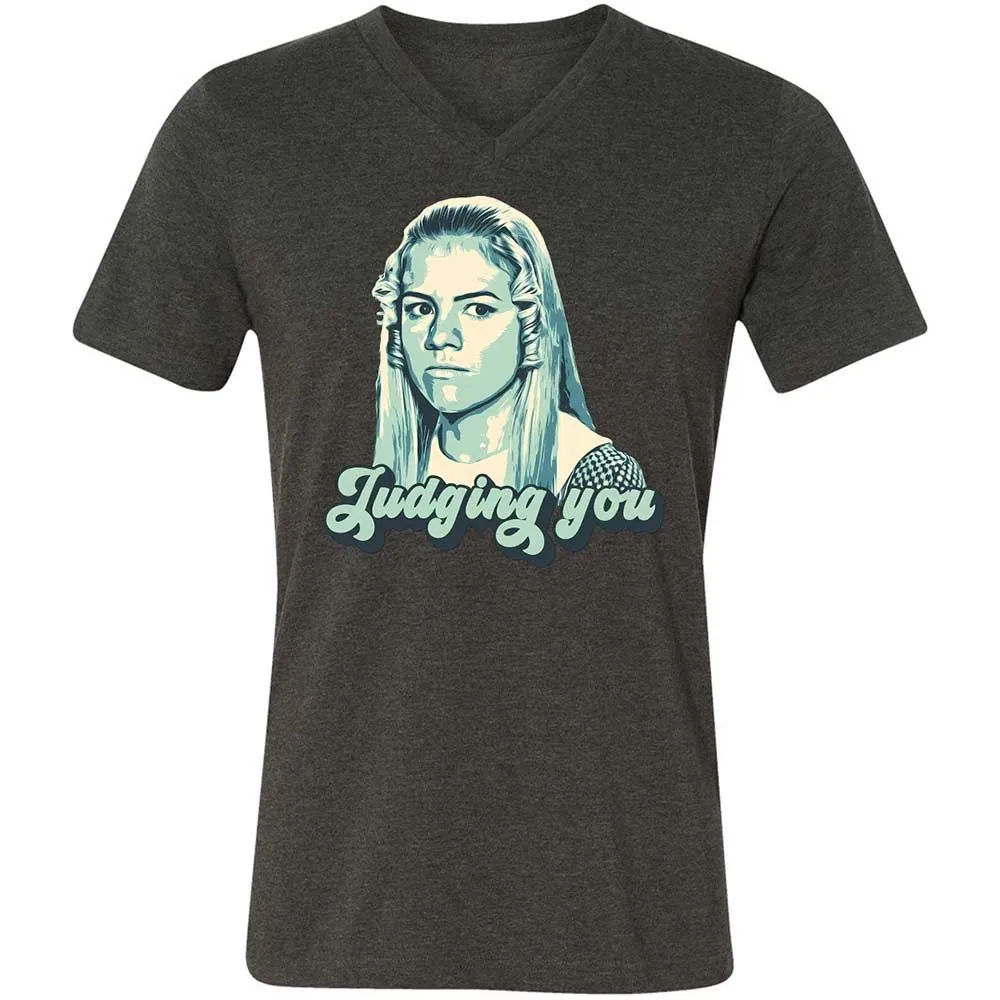 Unisex V-Neck T-Shirt - AMK3EHDQ - Dark Grey Heather - 8