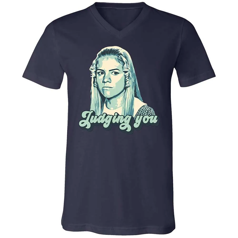 Unisex V-Neck T-Shirt - AMK3EHDQ - Navy - 12