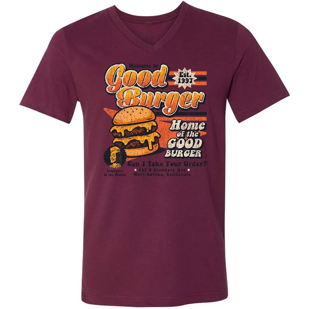 Unisex V-Neck T-Shirt - PV9RAVEM - Maroon - 14