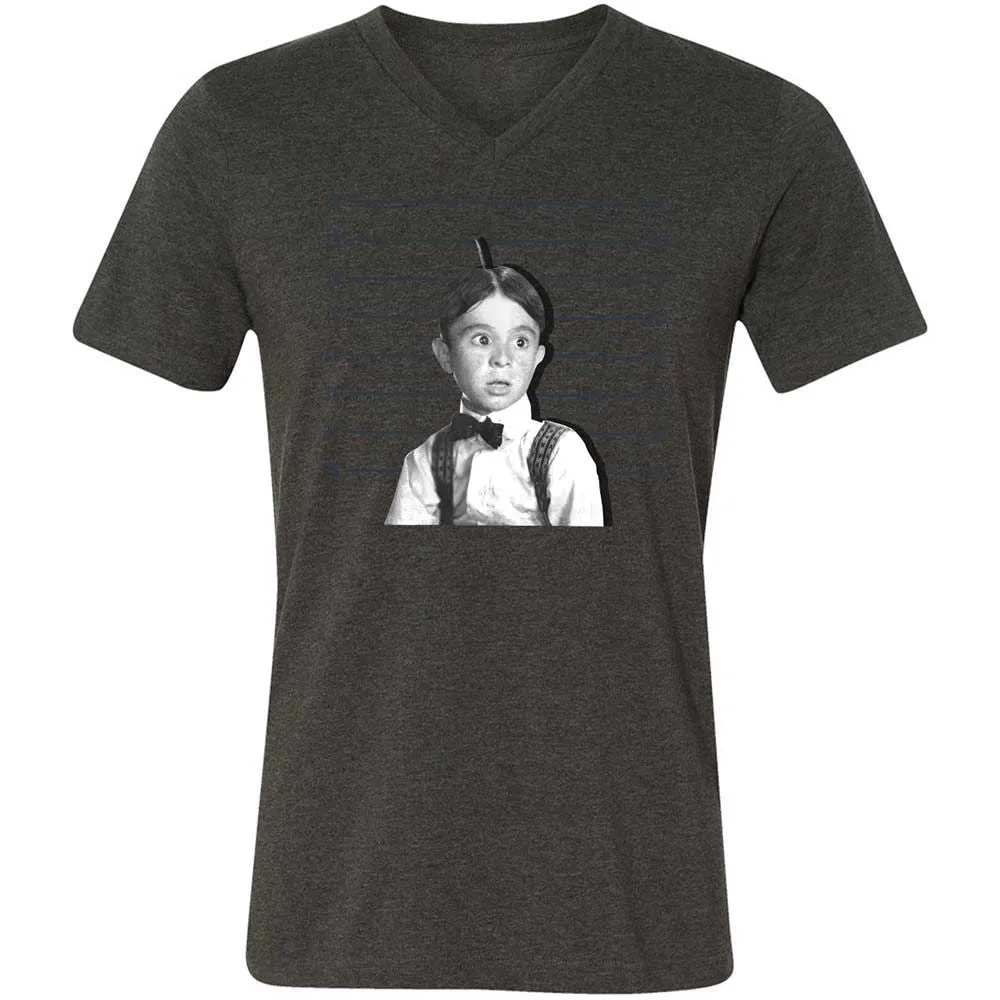 Unisex V-Neck T-Shirt - M89Y22R8 - Dark Grey Heather - 8