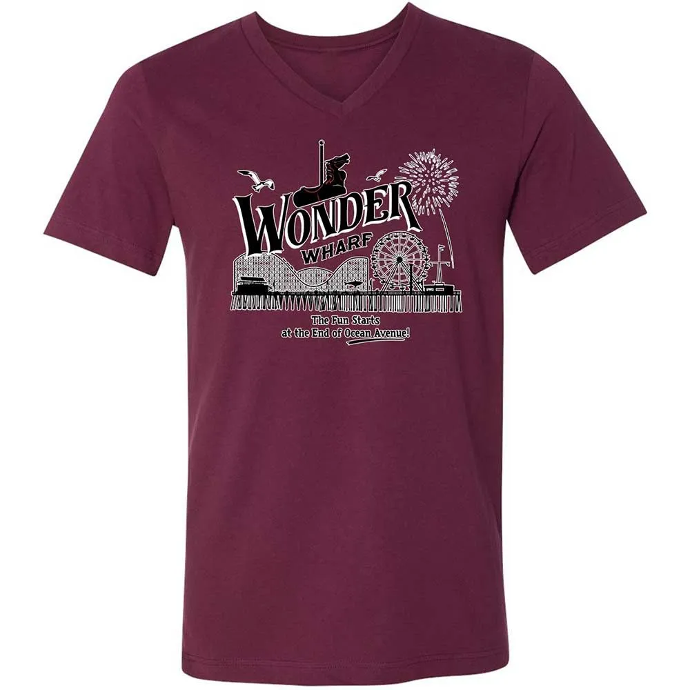 Unisex V-Neck T-Shirt - 9GY81CP5 - Maroon - 14