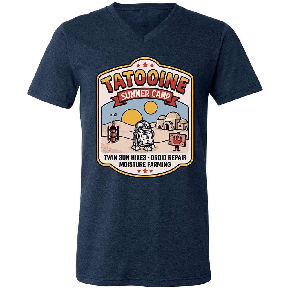 Unisex V-Neck T-Shirt - DC97NUJE - Heather Navy - 13
