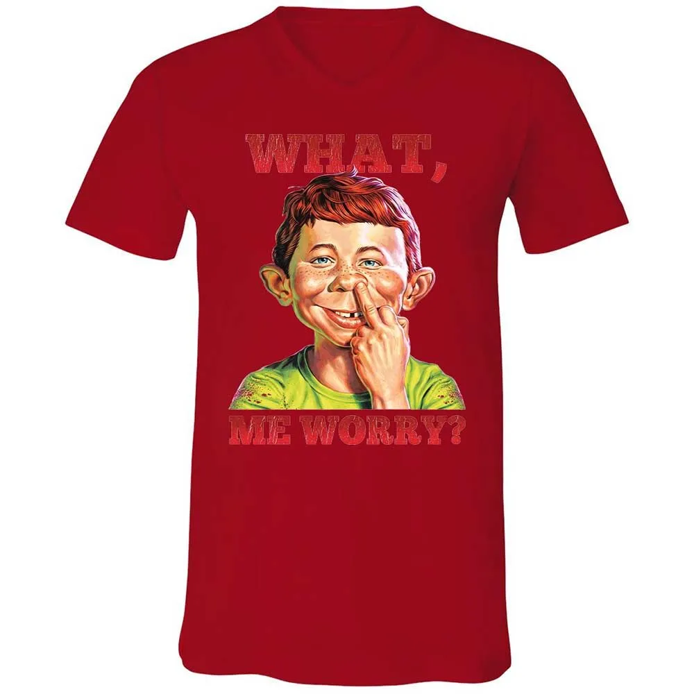 Unisex V-Neck T-Shirt - TX5KPFR3 - Red - 5