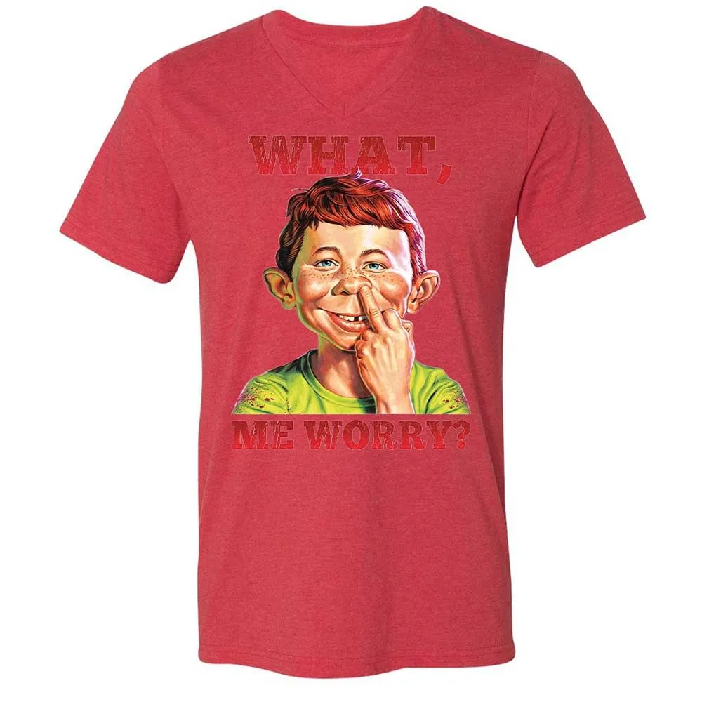 Unisex V-Neck T-Shirt - TX5KPFR3 - Heather Red - 6