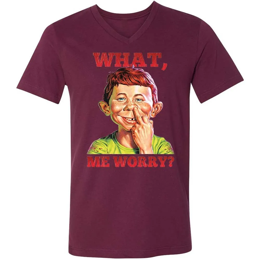 Unisex V-Neck T-Shirt - TX5KPFR3 - Maroon - 14