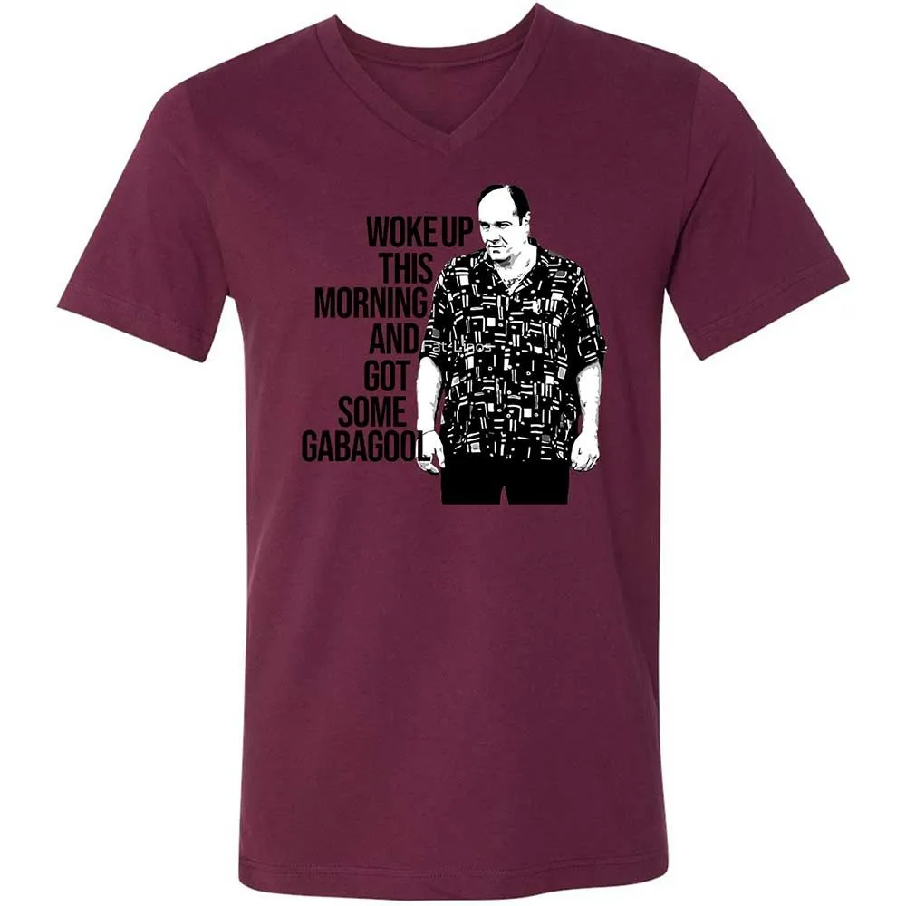 Unisex V-Neck T-Shirt - MNQF1C4G - Maroon - 14