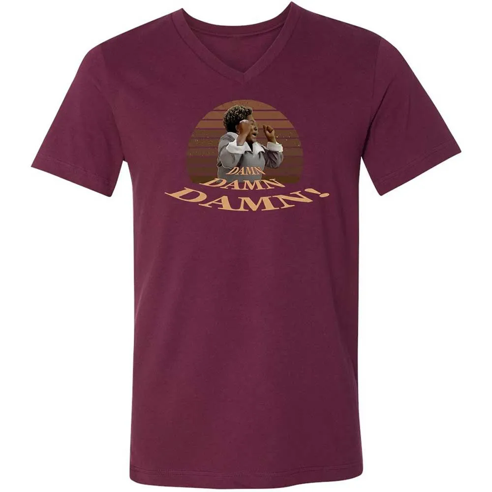 Unisex V-Neck T-Shirt - WFFFZ6DF - Maroon - 14