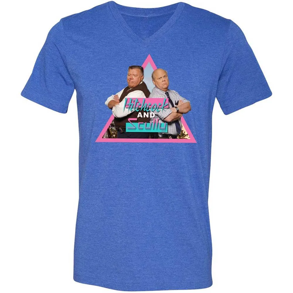 Unisex V-Neck T-Shirt - H5GK2YRW - Heather True Royal - 4