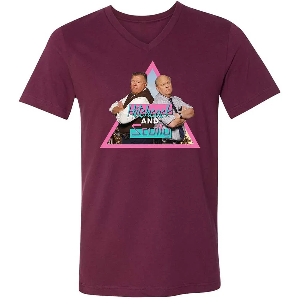 Unisex V-Neck T-Shirt - H5GK2YRW - Maroon - 14