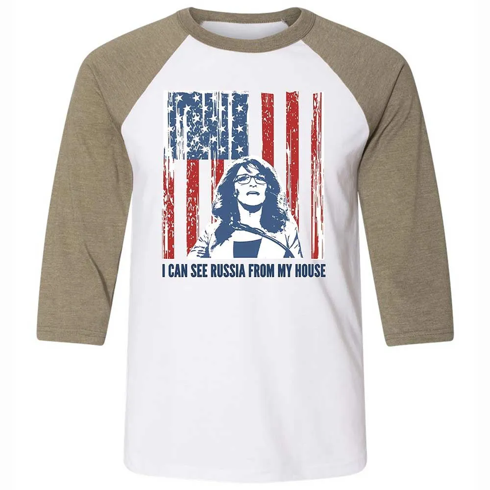 I can see Russia from my house - White/Heather Olive - 4