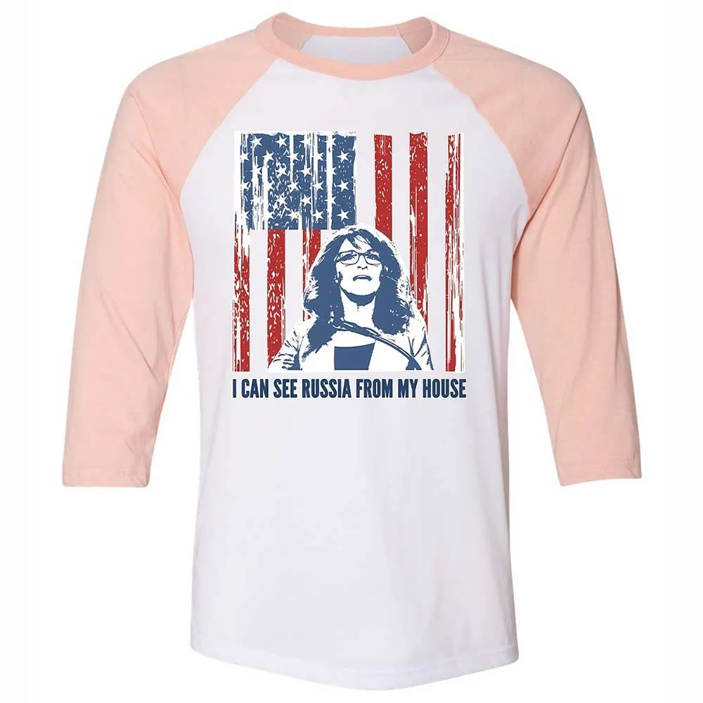 I can see Russia from my house - White/Heather Peach - 5