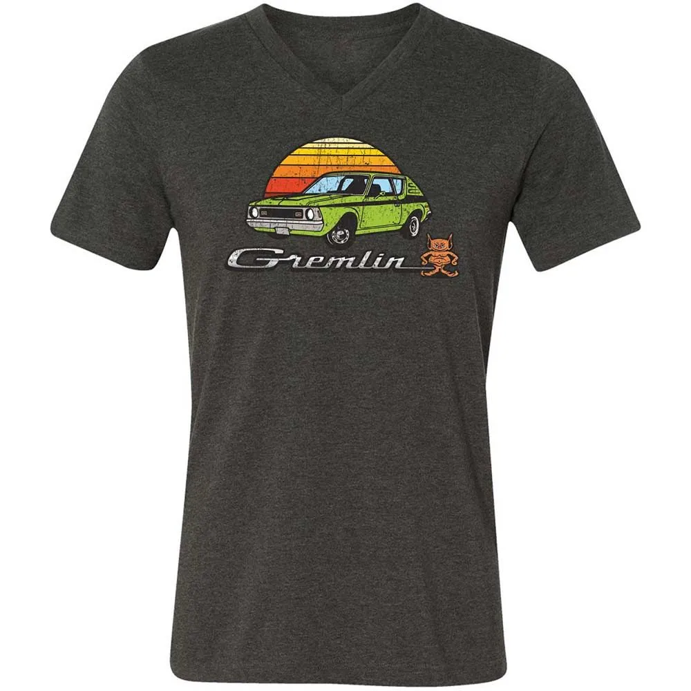 Unisex V-Neck T-Shirt - 1CVLH8DY - Dark Grey Heather - 8