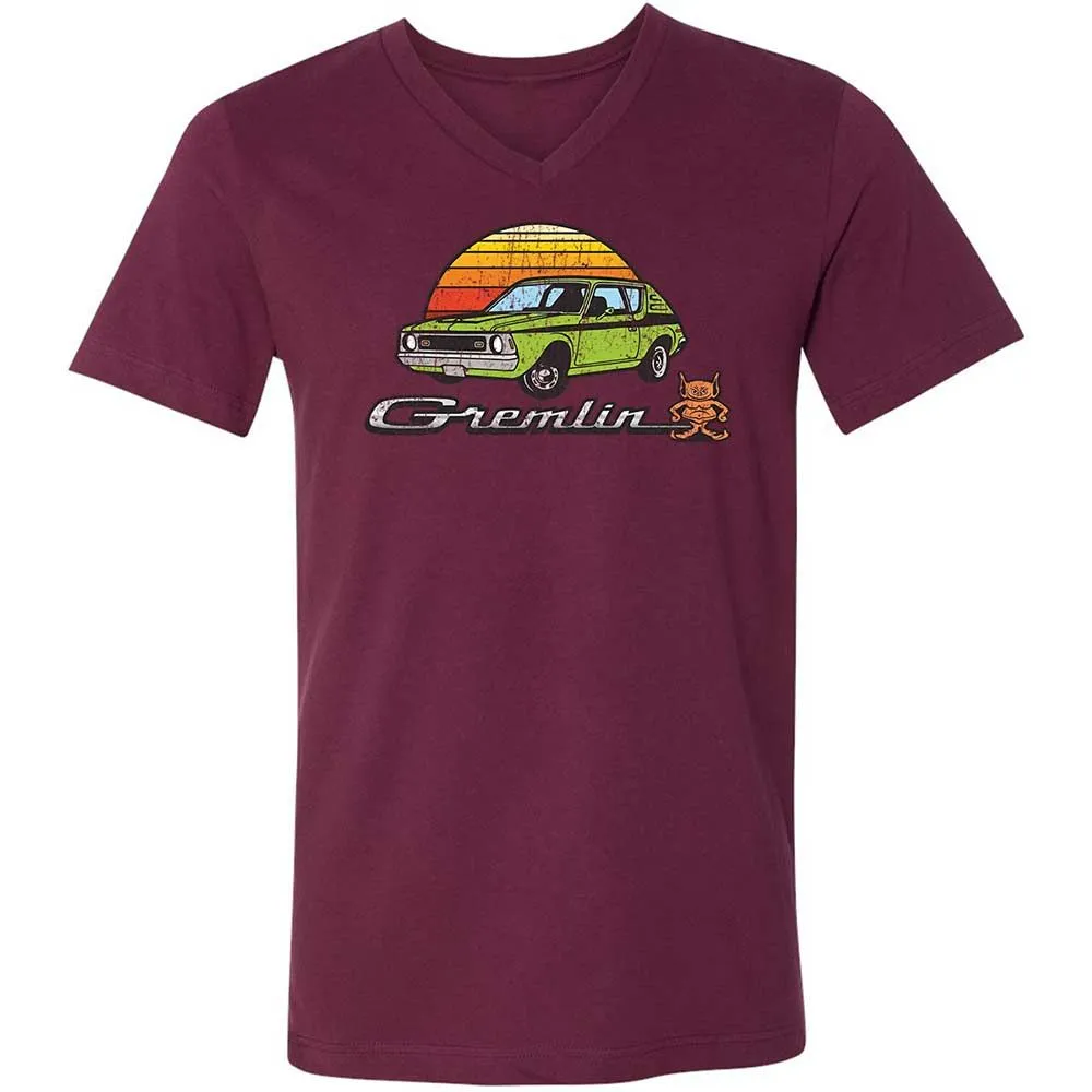 Unisex V-Neck T-Shirt - 1CVLH8DY - Maroon - 14