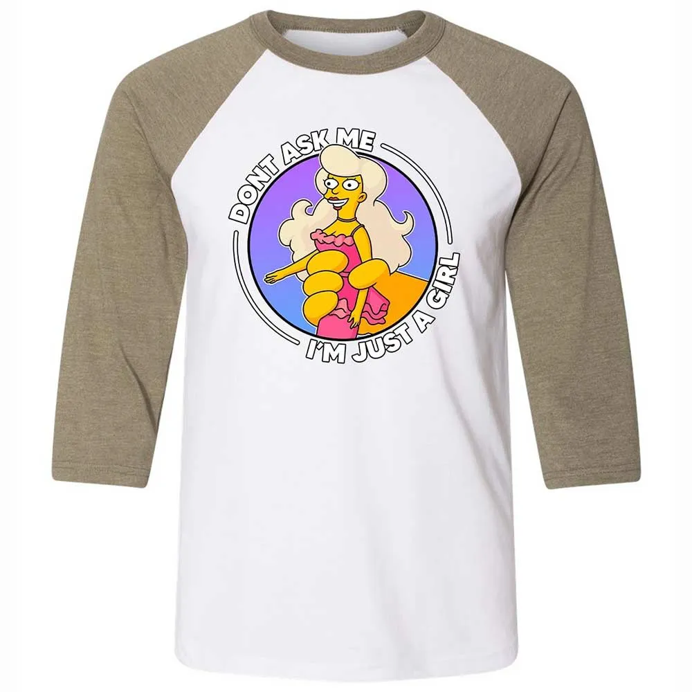 Don't Ask Me I'm Just A Girl - White/Heather Olive - 4
