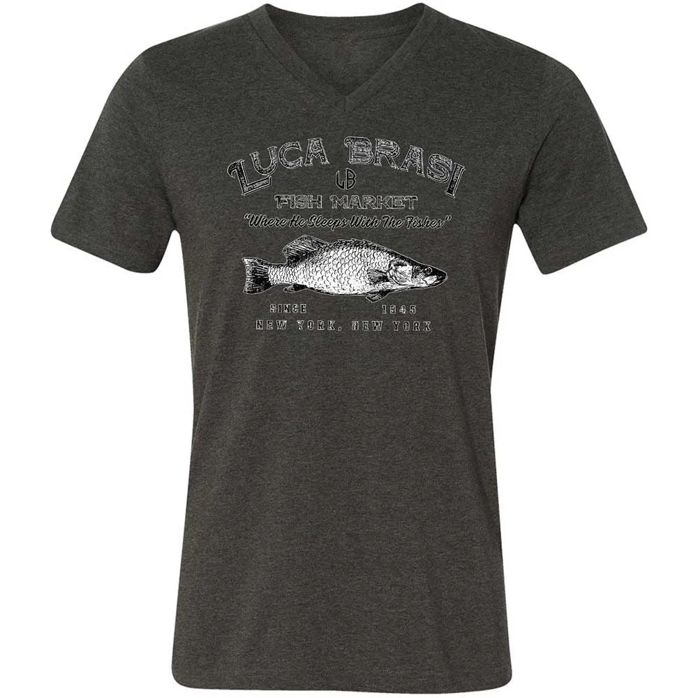 Unisex V-Neck T-Shirt - BWE1PJFW - Dark Grey Heather - 8