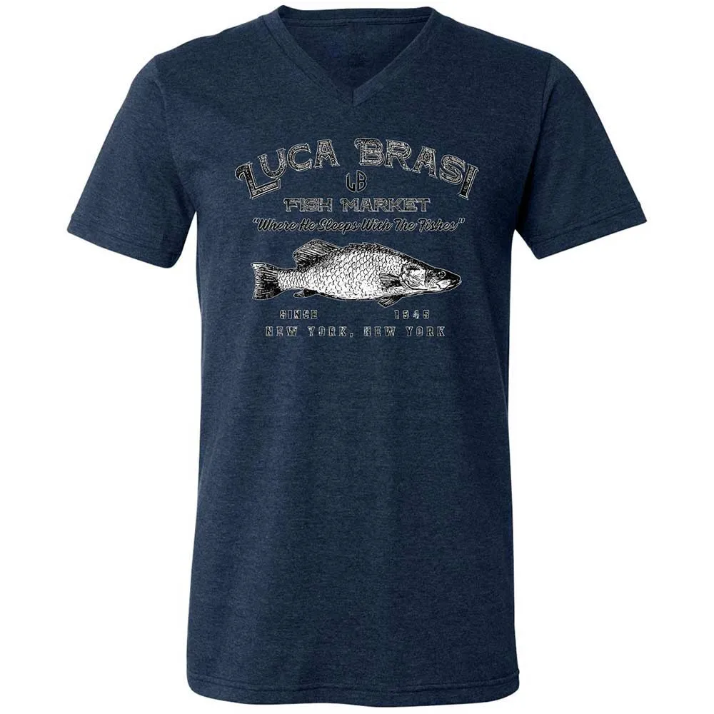 Unisex V-Neck T-Shirt - BWE1PJFW - Heather Navy - 13