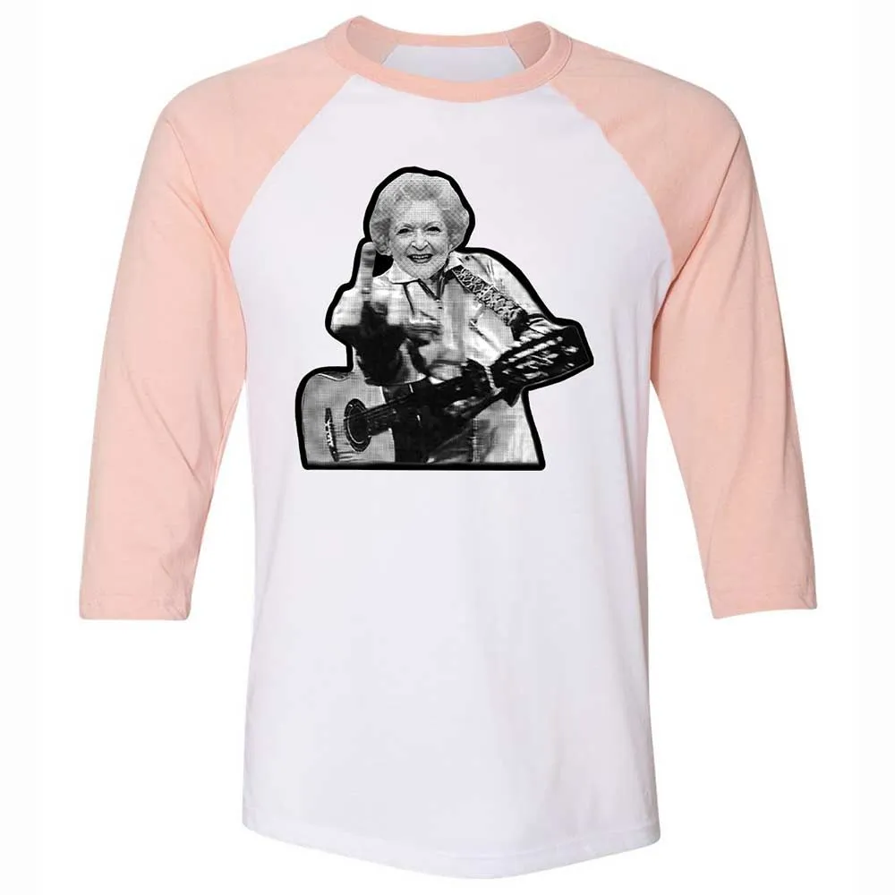 Unisex 3/4 Baseball Tee - X2KGB8AZ - White/Heather Peach - 5