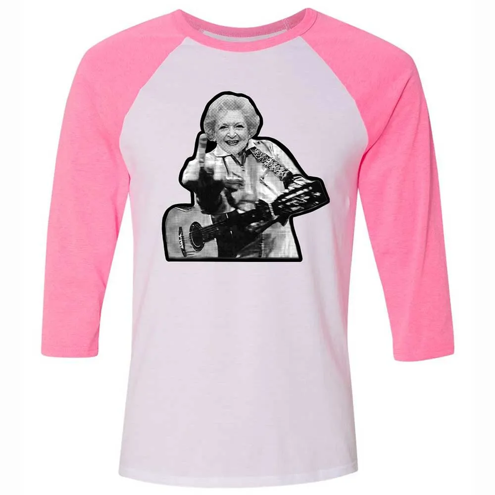 Unisex 3/4 Baseball Tee - X2KGB8AZ - White/Neon Pink - 12