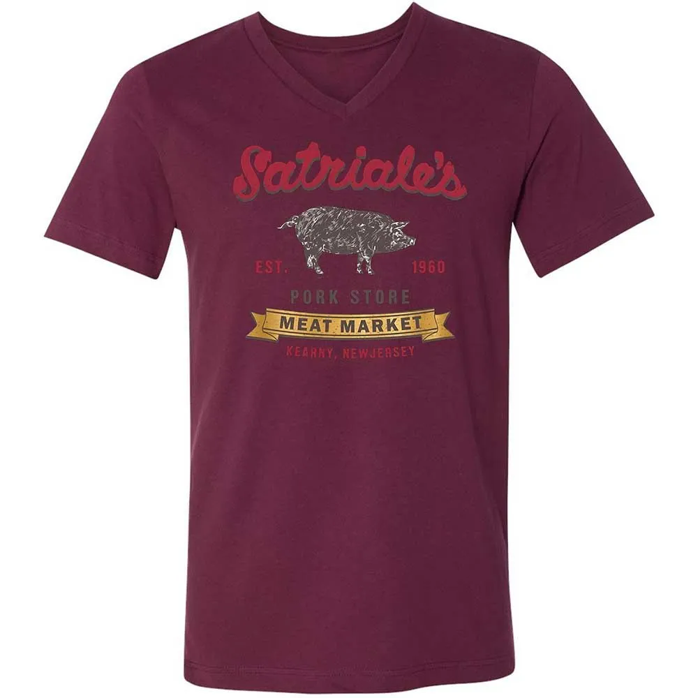 Unisex V-Neck T-Shirt - 9L4QG9VU - Maroon - 14