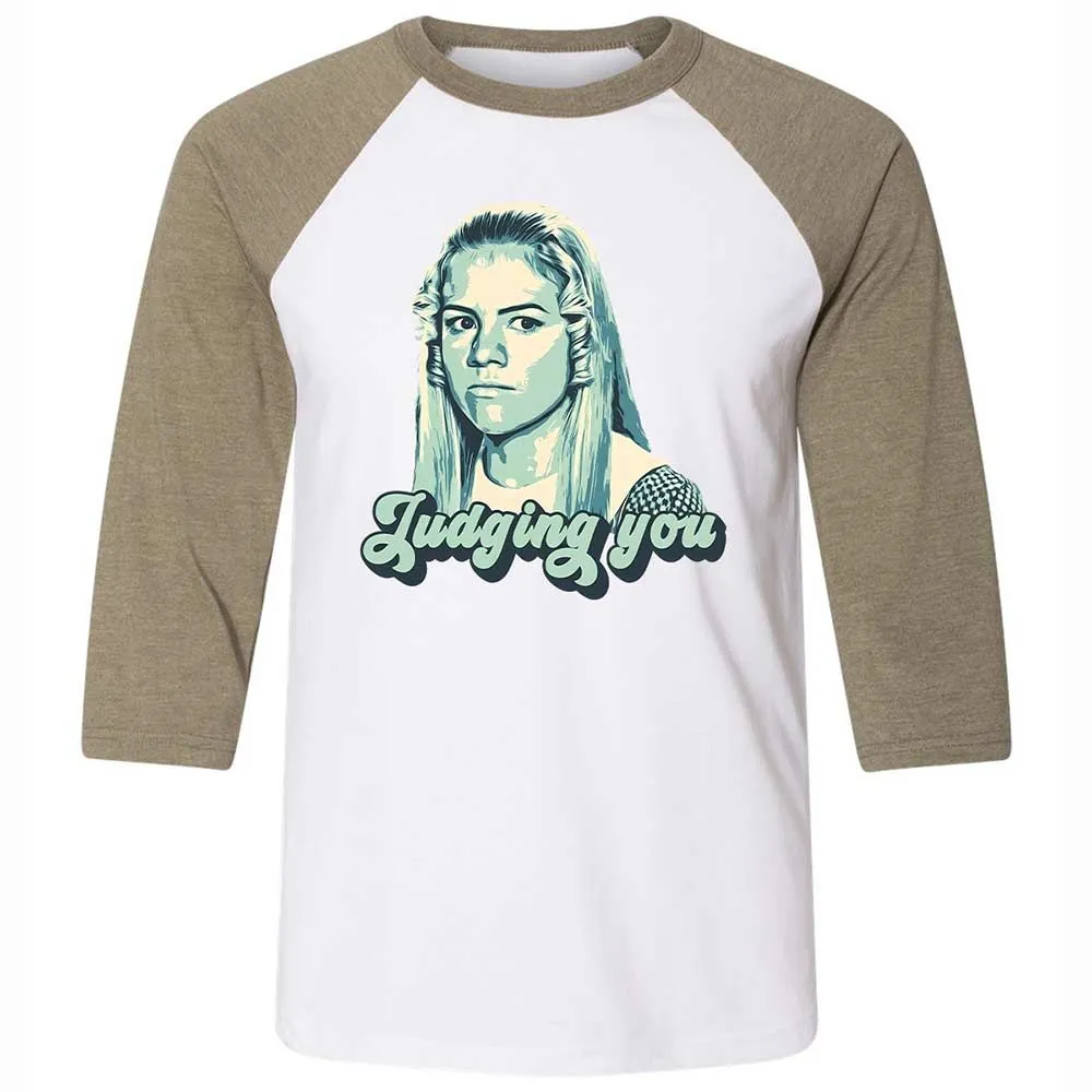 Unisex 3/4 Baseball Tee - Q47S2XFQ - White/Heather Olive - 4