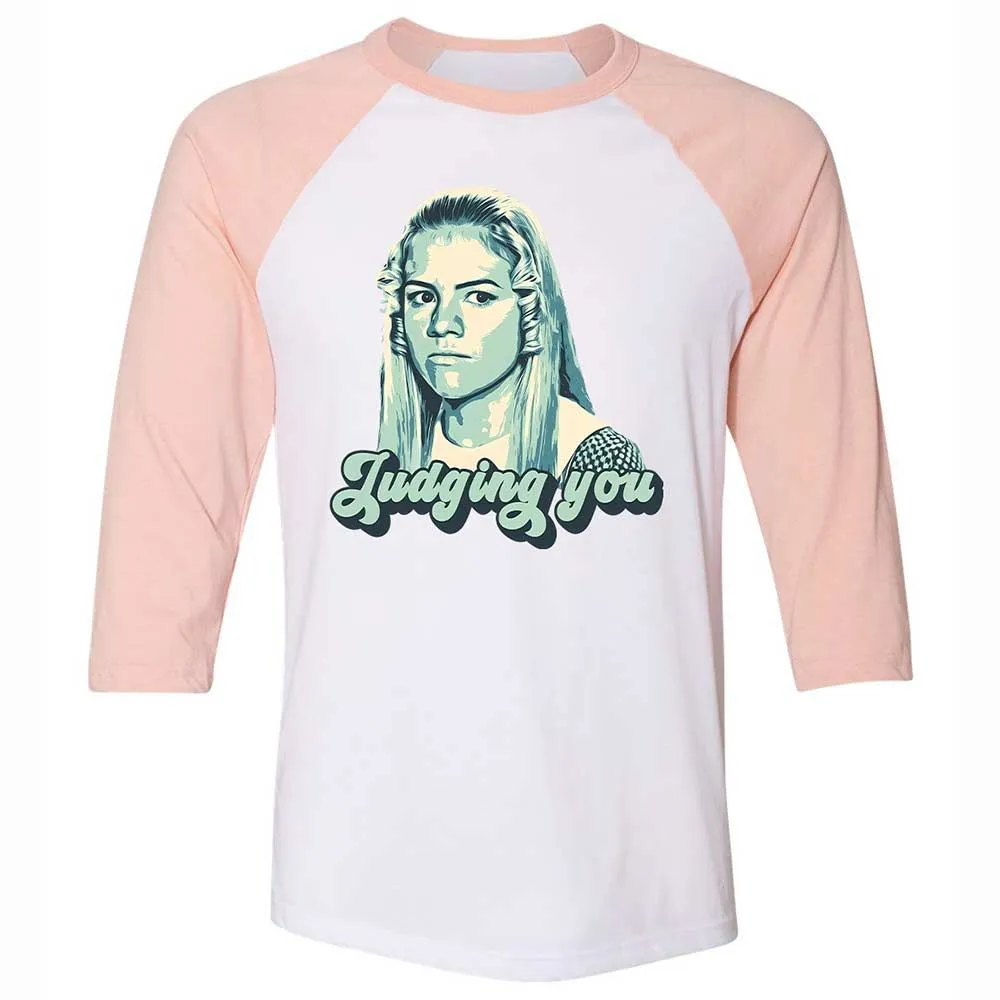 Unisex 3/4 Baseball Tee - Q47S2XFQ - White/Heather Peach - 5