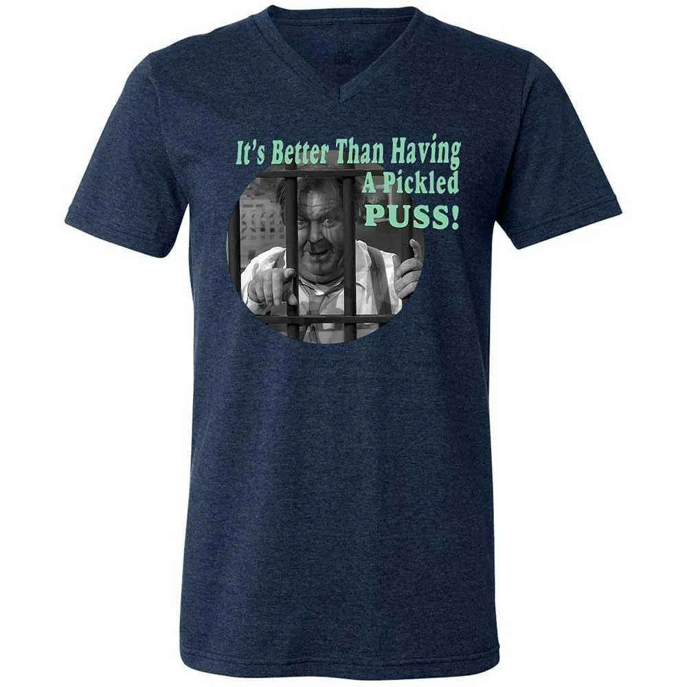 Unisex V-Neck T-Shirt - 4NK3H2BA - Heather Navy - 13