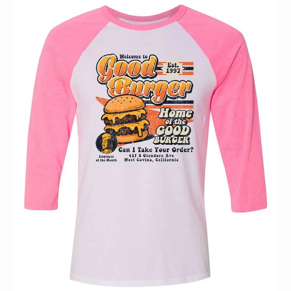 Unisex 3/4 Baseball Tee - ZFDWNVK1 - White/Neon Pink - 12