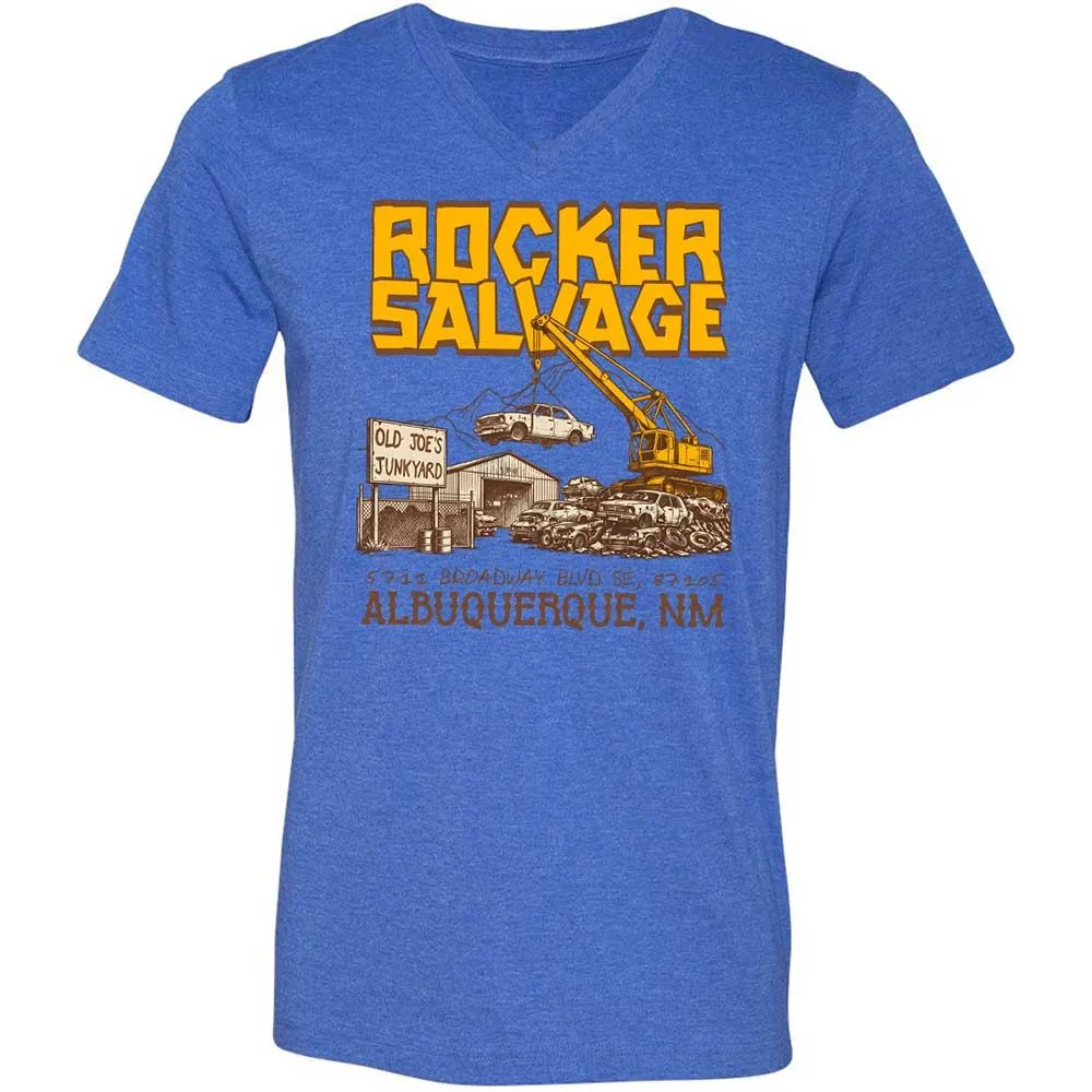 Unisex V-Neck T-Shirt - SW93D7BT - Heather True Royal - 4