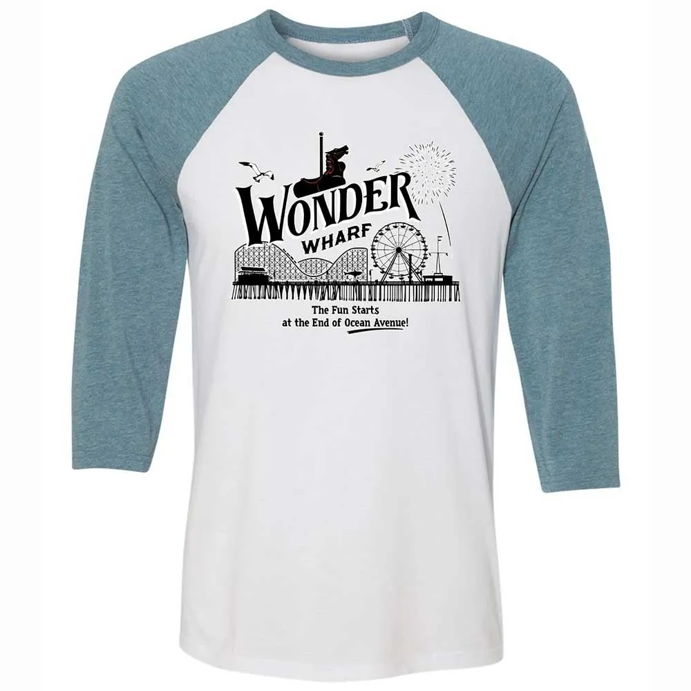 Unisex 3/4 Baseball Tee - NZL3DXX4 - White/Denim - 3