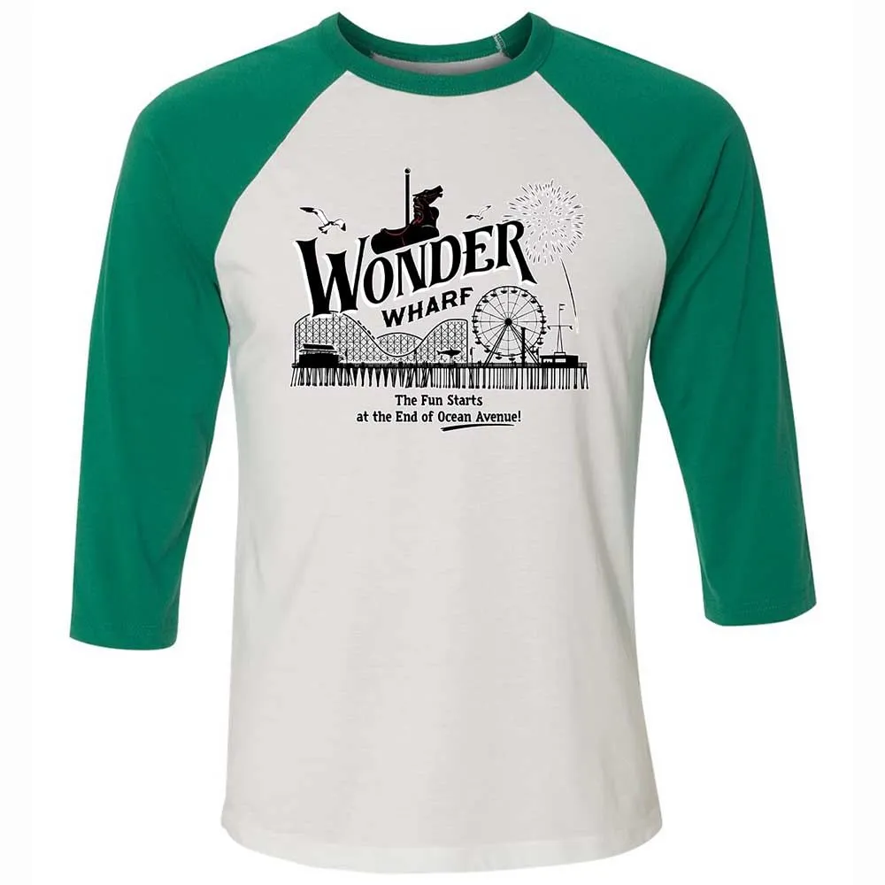 Unisex 3/4 Baseball Tee - NZL3DXX4 - White/Kelly - 6