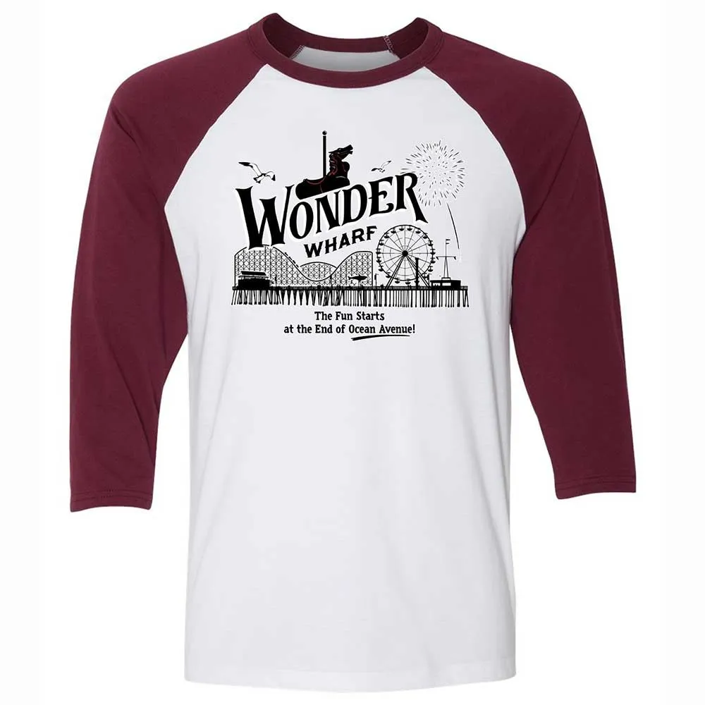 Unisex 3/4 Baseball Tee - NZL3DXX4 - White/Maroon - 7