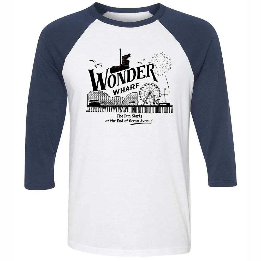 Unisex 3/4 Baseball Tee - NZL3DXX4 - White/Navy - 8