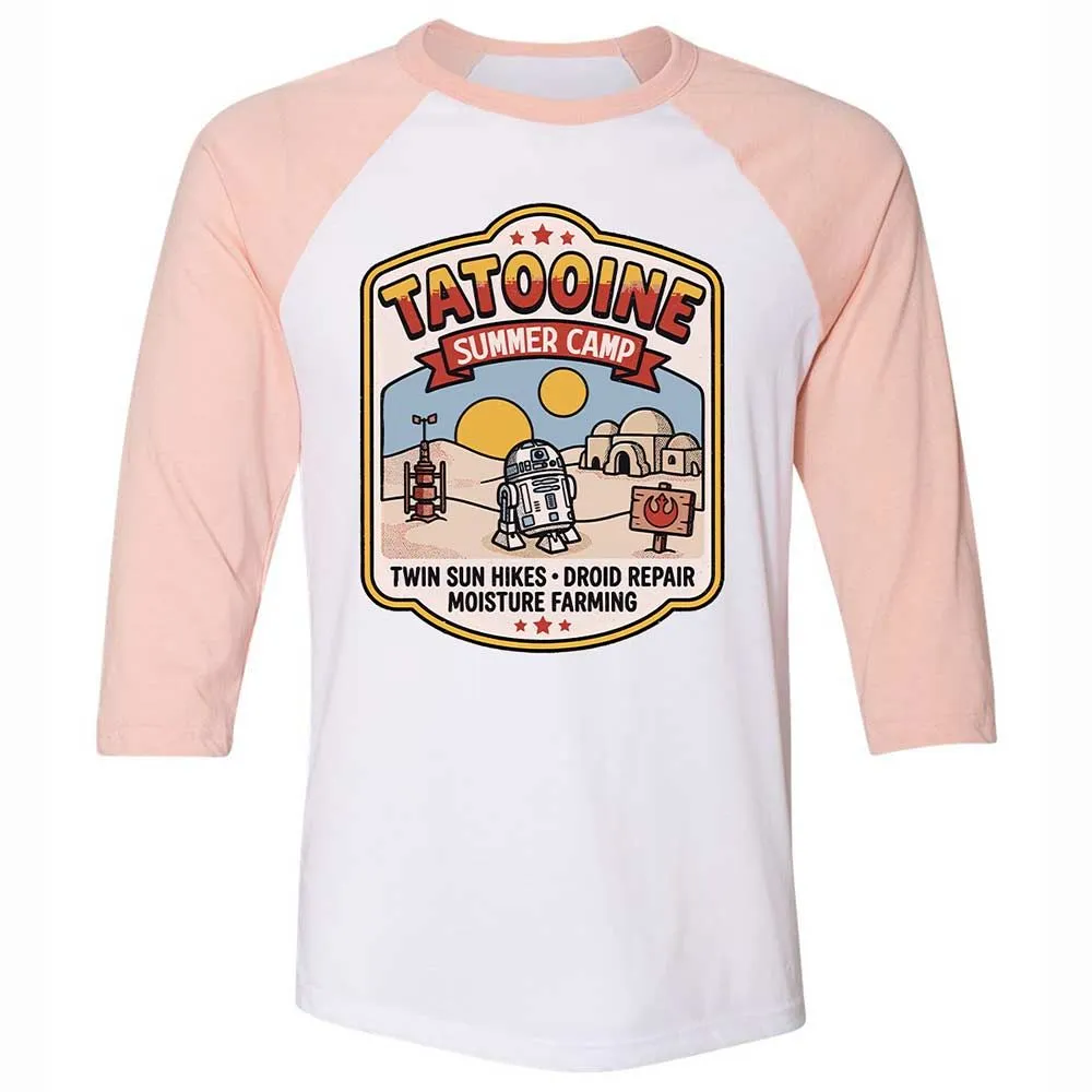Unisex 3/4 Baseball Tee - Z24SRKC6 - White/Heather Peach - 5