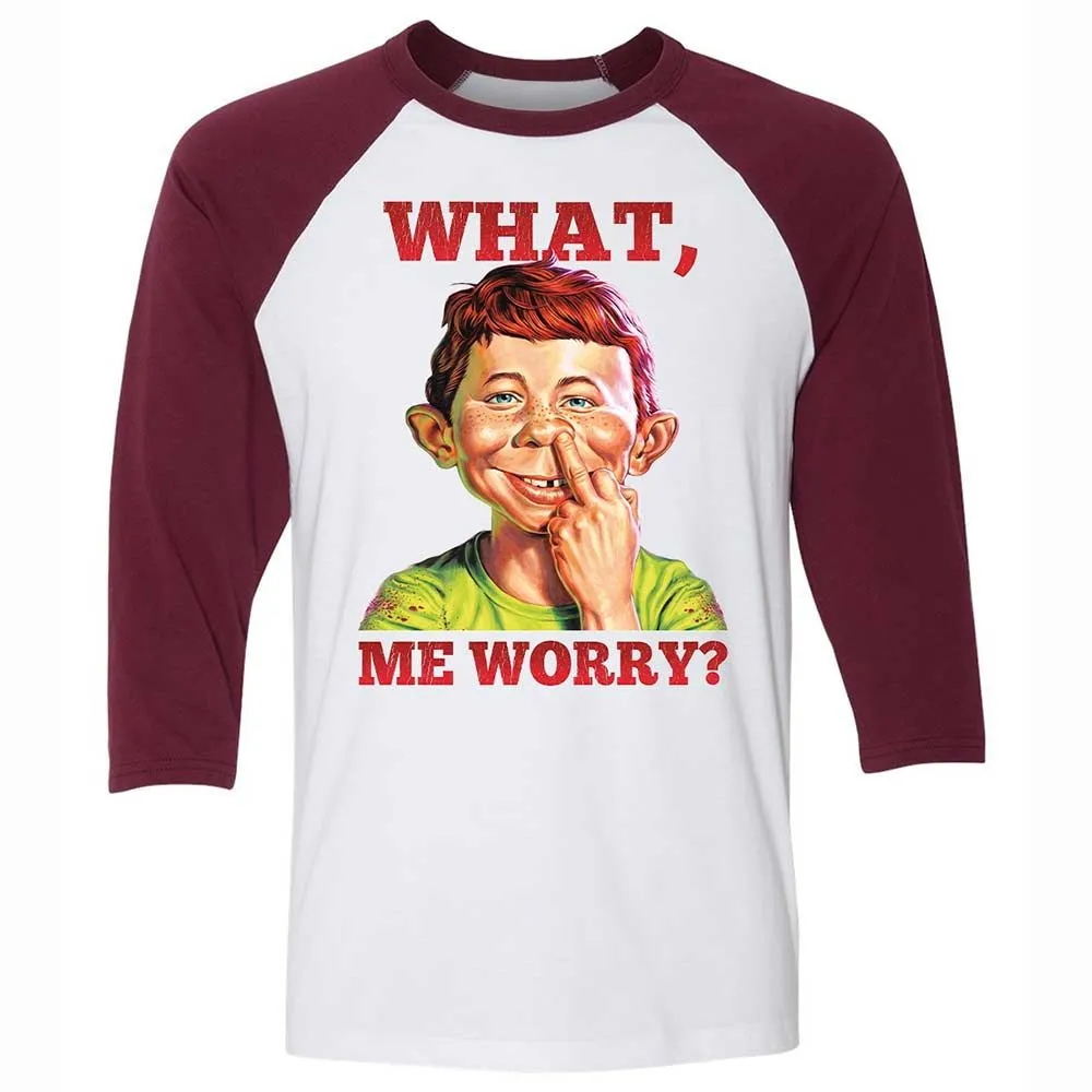 Unisex 3/4 Baseball Tee - BKB61CZK - White/Maroon - 7