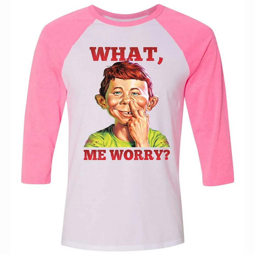 Unisex 3/4 Baseball Tee - BKB61CZK - White/Neon Pink - 12