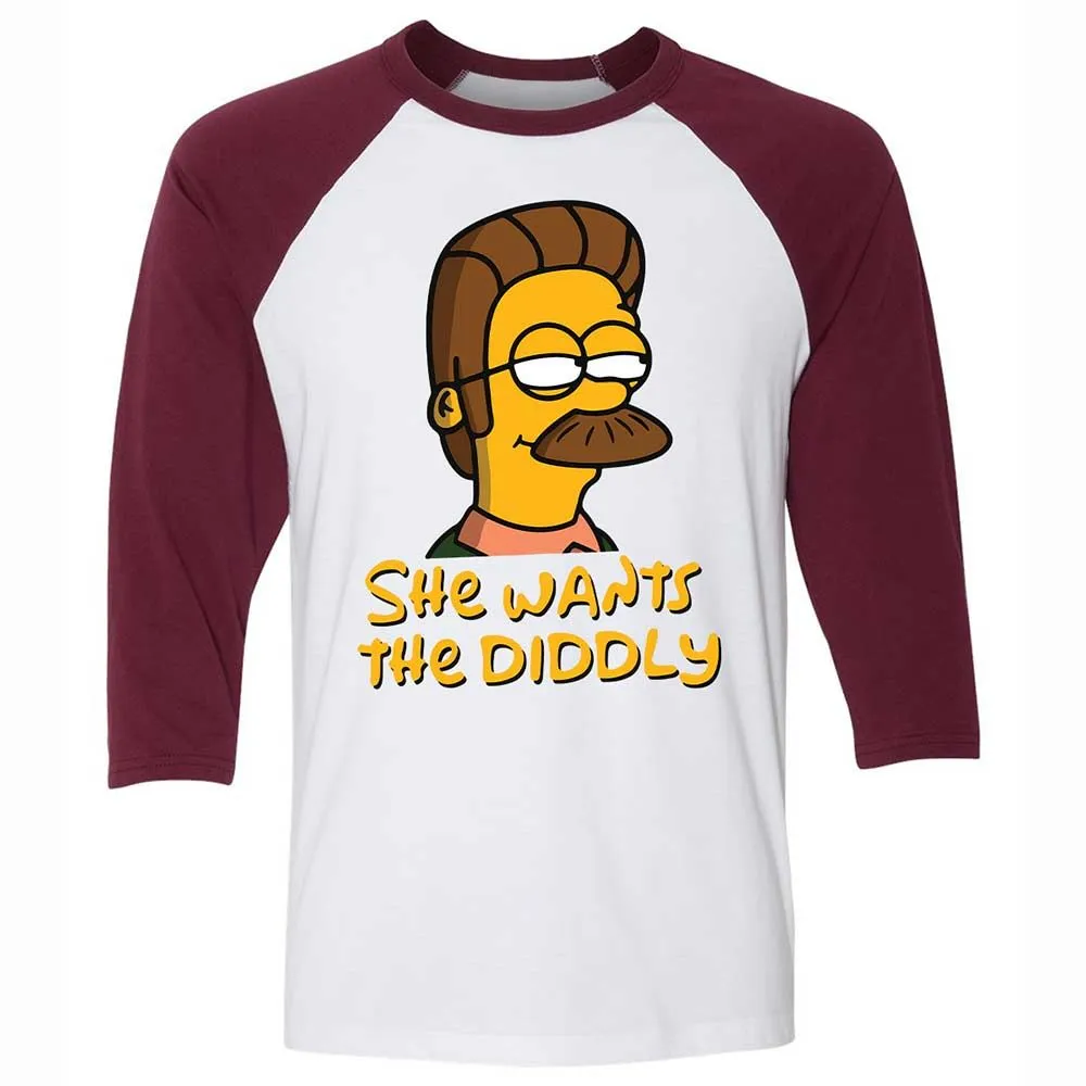 She Wants The Diddly - White/Maroon - 7